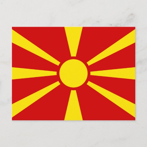 North Macedonia Flag Postcard