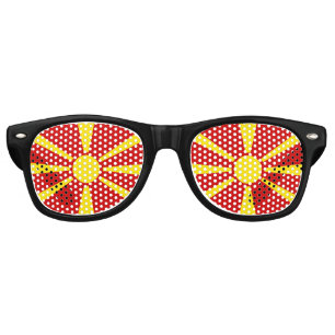 North Macedonia Flag Retro Sunglasses
