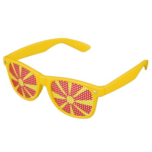 North Macedonia Flag Retro Sunglasses