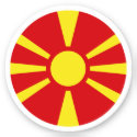North Macedonia Flag Round Sticker