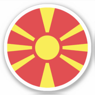 North Macedonia Flag Round Sticker