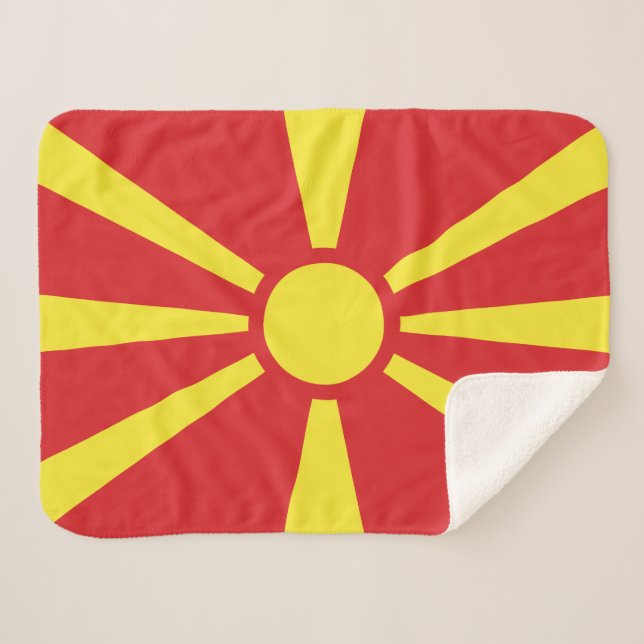 North Macedonia Flag Sherpa Blanket (Front (Horizontal))