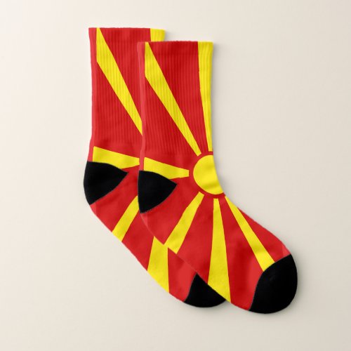 North Macedonia Flag Socks