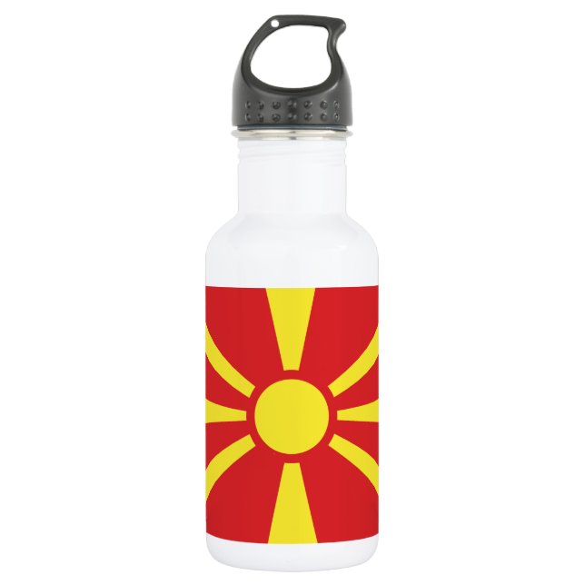 North Macedonia Flag Stainless Steel Water Bottle (Front)