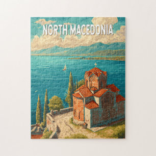 North Macedonia Illustration Travel Art Vintage Jigsaw Puzzle