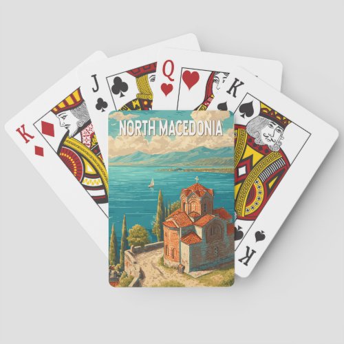 North Macedonia Illustration Travel Art Vintage Poker Cards