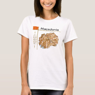 North Macedonia Map + Flag + Title T-Shirt