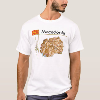 North Macedonia Map + Flag + Title T-Shirt