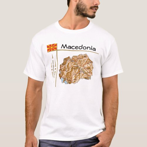 North Macedonia Map  Flag  Title T_Shirt