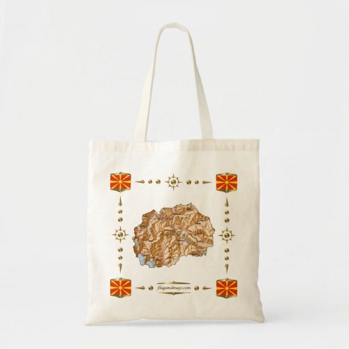 North Macedonia Map  Flags Bag