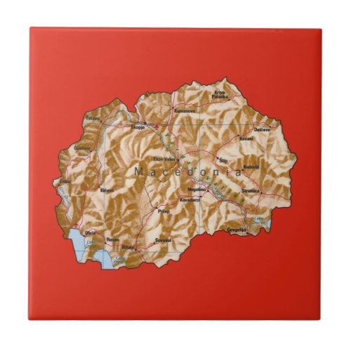 North Macedonia Map Tile