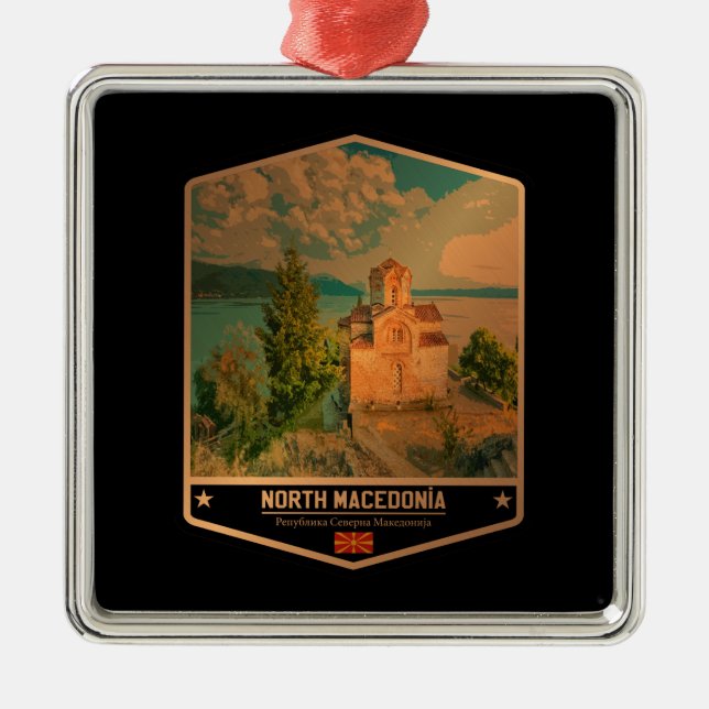 North Macedonia Metal Ornament (Front)