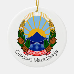 North Macedonia National Emblem Ceramic Ornament