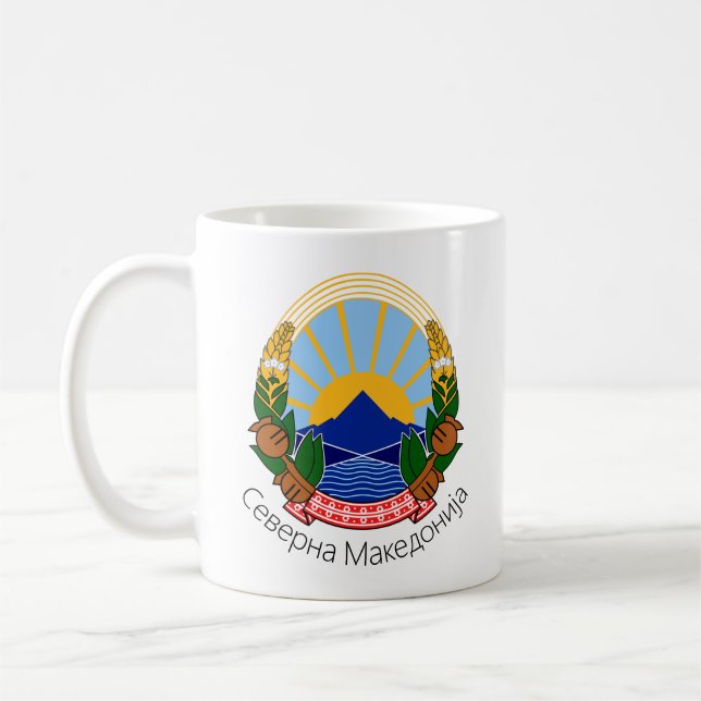 North Macedonia National Emblem Coffee Mug (Left)