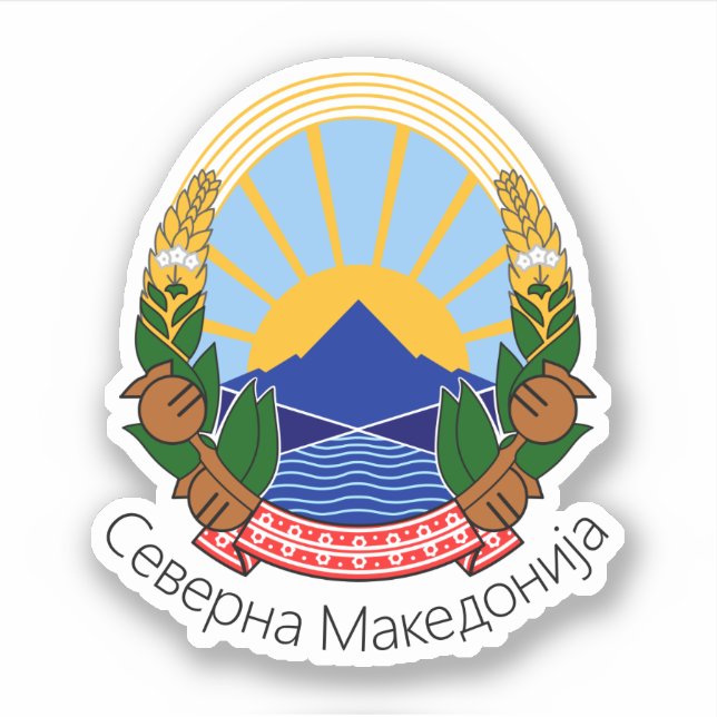 North Macedonia National Emblem Sticker (Front)