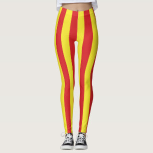 North Macedonia National Flag Colors Striped Leggings