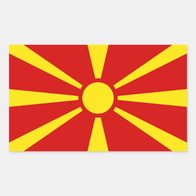 North Macedonia Rectangular Sticker (Front)