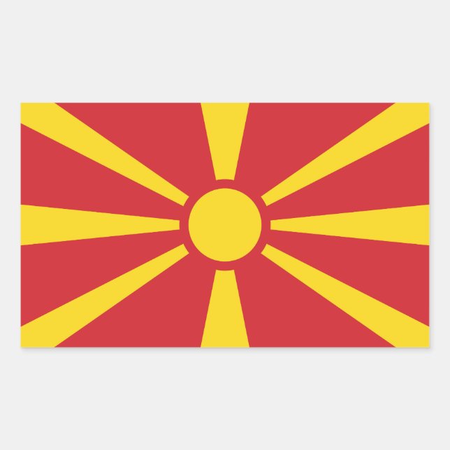North Macedonia Rectangular Sticker (Front)