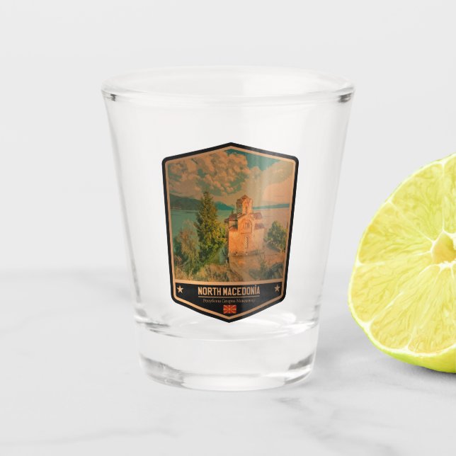 North Macedonia Shot Glass (Front)