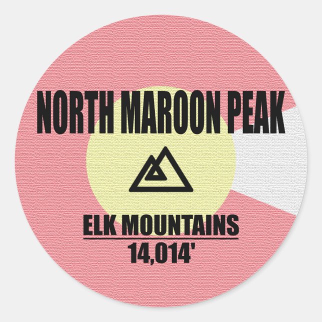 North Maroon Peak Classic Round Sticker (Front)