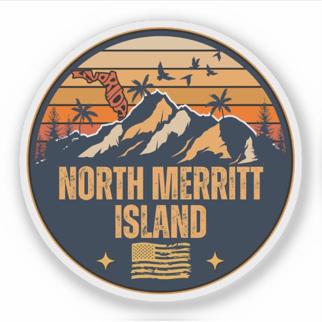 North Merritt Island, Florida  Sticker (Front)