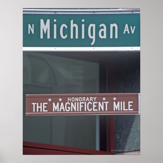 'North Michigan Avenue and The Magnificent Mile Poster (Front)