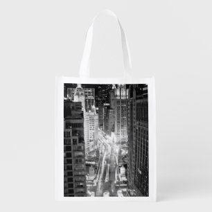 North Michigan Avenue in Chicago after winter Reusable Grocery Bag