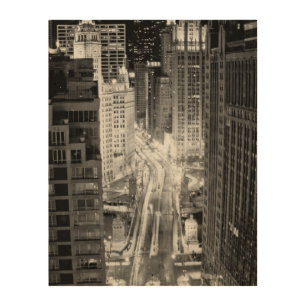 North Michigan Avenue in Chicago after winter Wood Wall Art