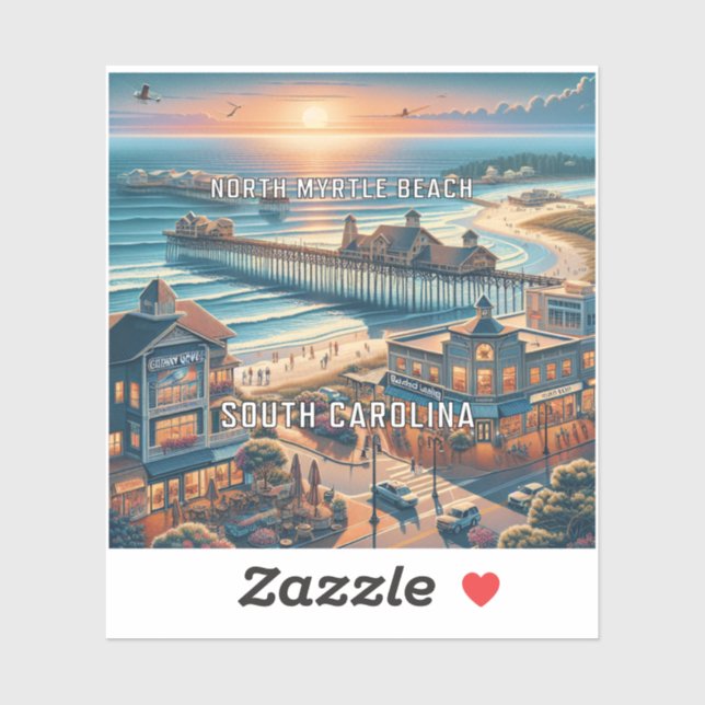 North Myrtle Beach South Carolina 3 Inch Vinyl Sti Sticker (Sheet)