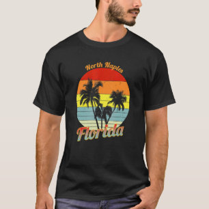 North Naples Florida Retro Tropical Palm Trees Vac T-Shirt