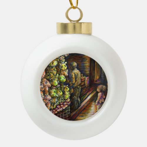 North of the Circus Ceramic Ball Christmas Ornament