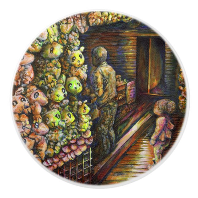 North of the Circus Ceramic Knob (Front)