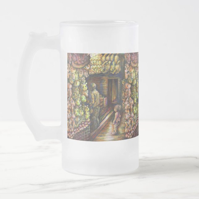 North of the Circus Frosted Glass Beer Mug (Left)