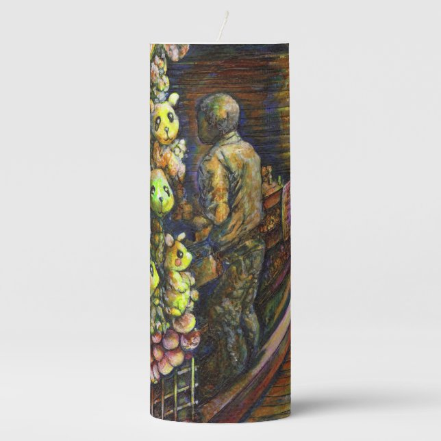 North of the Circus Pillar Candle (Front)