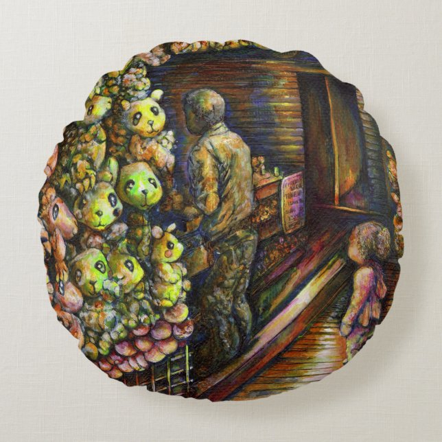 North of the Circus Round Pillow (Front)