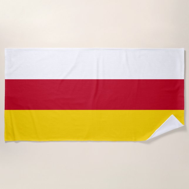 North Ossetia Flag Beach Towel (Front)