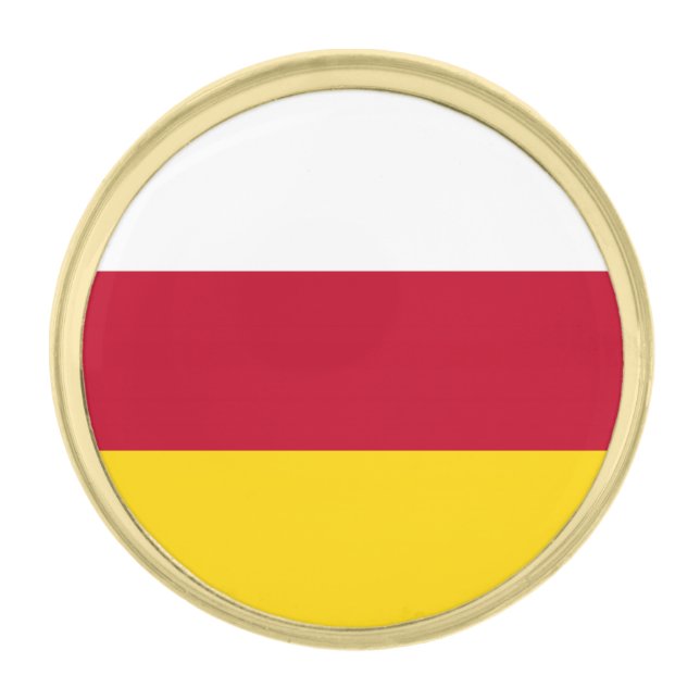 North Ossetia Flag Gold Finish Lapel Pin (Front)