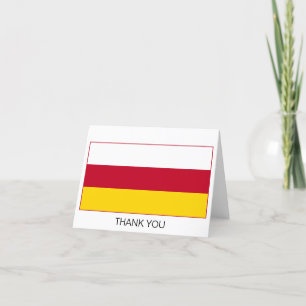 North Ossetia Flag Letterpress Thank You Card