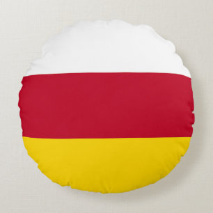 North Ossetia Flag Round Pillow