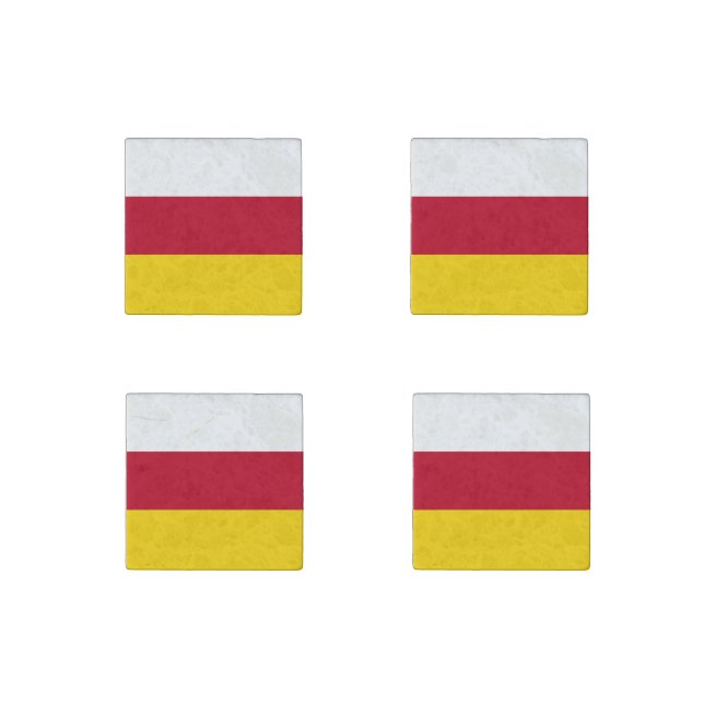 North Ossetia Flag Stone Magnet (Front)