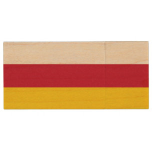 North Ossetia Flag Wood Flash Drive