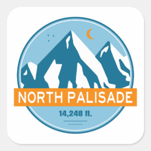 North Palisade California Stars Moon Square Sticker