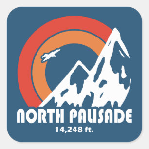 North Palisade California Sun Eagle Square Sticker