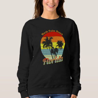 North Palm Beach Florida Retro Tropical Palm Trees Sweatshirt