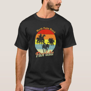North Palm Beach Florida Retro Tropical Palm Trees T-Shirt
