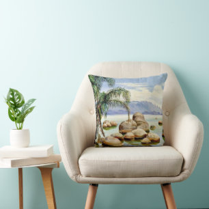 North - Palm Trees and Boulders, Throw Pillow