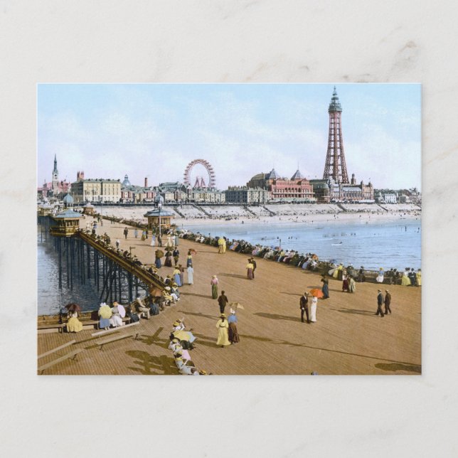 North Pier in Blackpool, England (c. 1900) Postcard (Front)