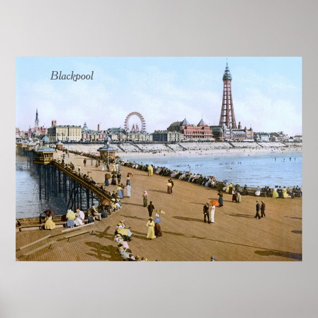 North Pier in Blackpool, England (c. 1900)  Poster (Front)