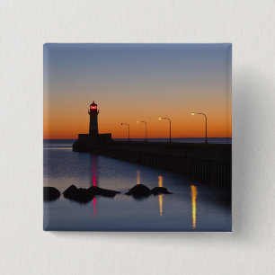 North pier Lighthouse in Duluth, Minnesota, Button