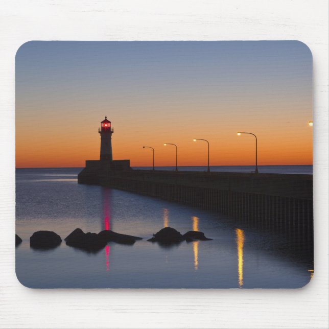 North pier Lighthouse in Duluth, Minnesota, Mouse Pad (Front)